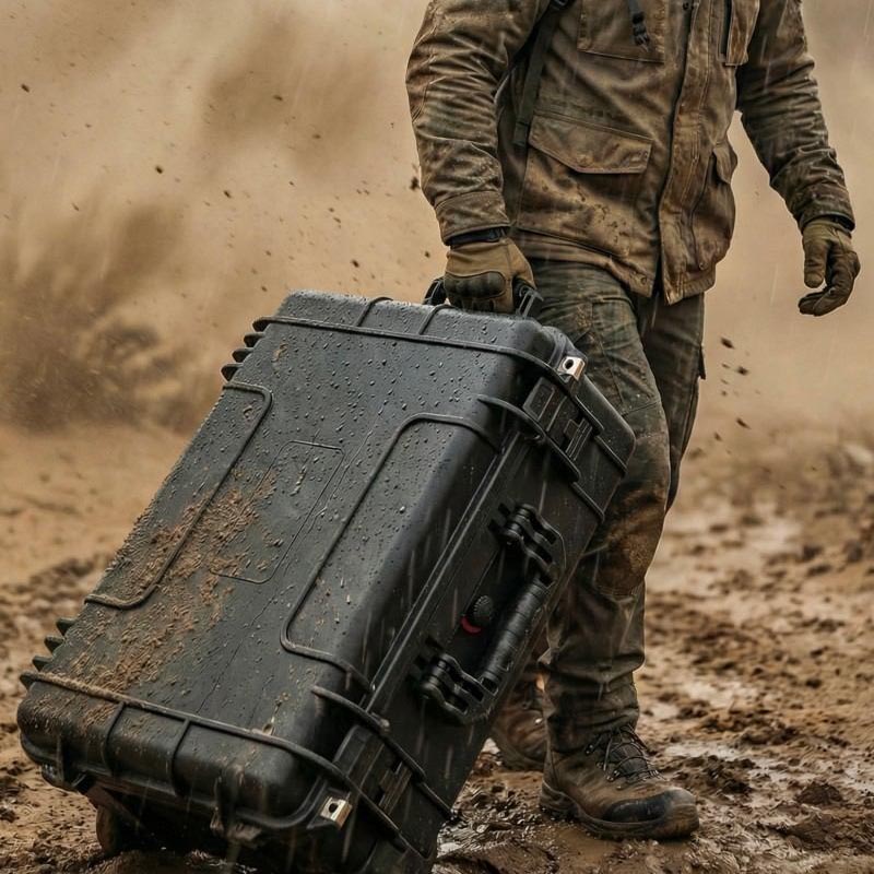 Vindtålig sand och damm hård box utomhus